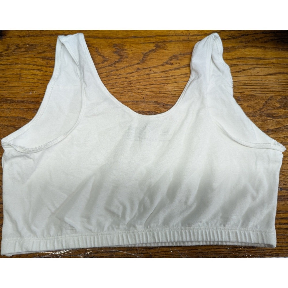 Fruit of the Loom Sports Bra Cropβ Halter Top Plus Size 42 White Bralette Layers